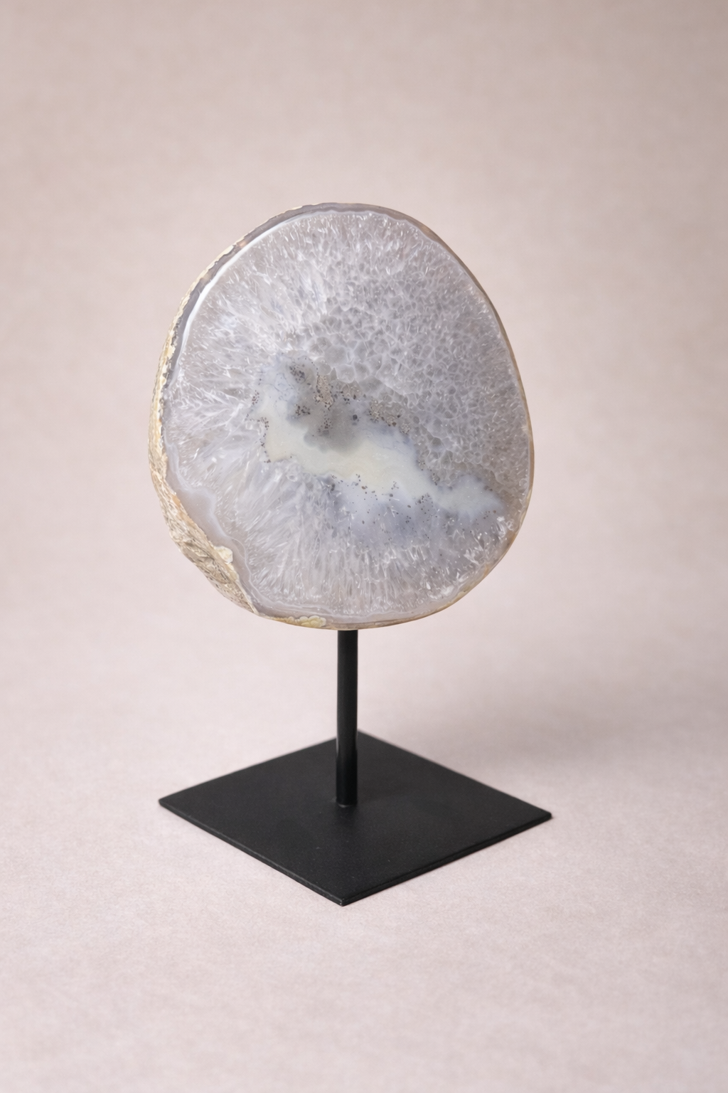 Agaatschijf met kwartsdruzy