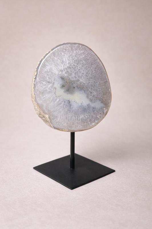 Agaatschijf met kwartsdruzy